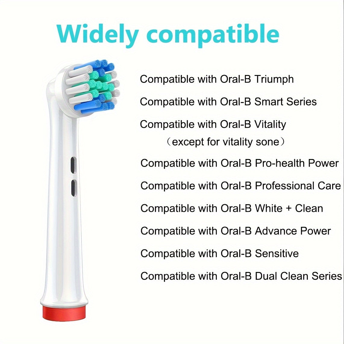 Elektr tish cho'tkalar uchun 16 dona almashtirish tish cho'tkasi boshli, 500-8000 seriyali Sensitive va Professional Care bilan mos keladi