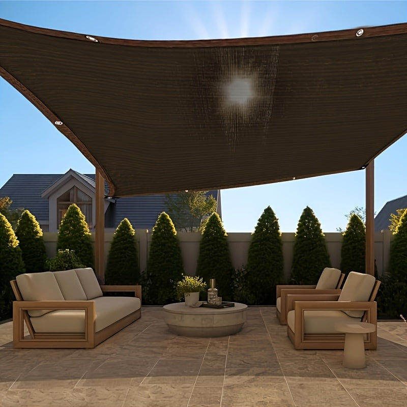 Tashqi soyalar uchun bog'lar, patio, issiqxonalar va boshqa joylarda foydalanish uchun mustahkam qahva rangli soyabon mato.