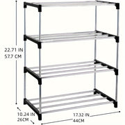 Naychali po'latdan yasalgan ko'p qatlamli poyabzal tokchasi, mustahkam va joyni tejash uchun yig'iladigan. Oson yig'iladi, kirish joyi, yo'l yoki shkaf uchun ideal. Metall konstruktsiya, yog'och kerak emas.