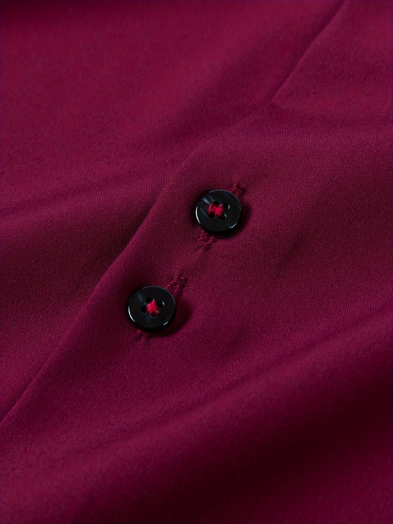 Men's Light Blue Long Sleeve Double Breasted Shirt with Floral Cuffs Polyester Blend