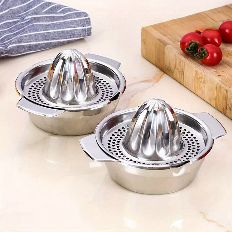 Yog'ochdan yasalgan zanglamaydigan po'latdan yasalgan qo'lda sitrus pressi, yangi sharbat uchun nozik tarmoq bilan