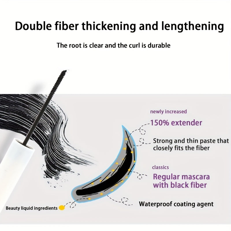 Máscara de rizado para mujer rosa alargadora y voluminizadora a prueba de agua, sin grumos