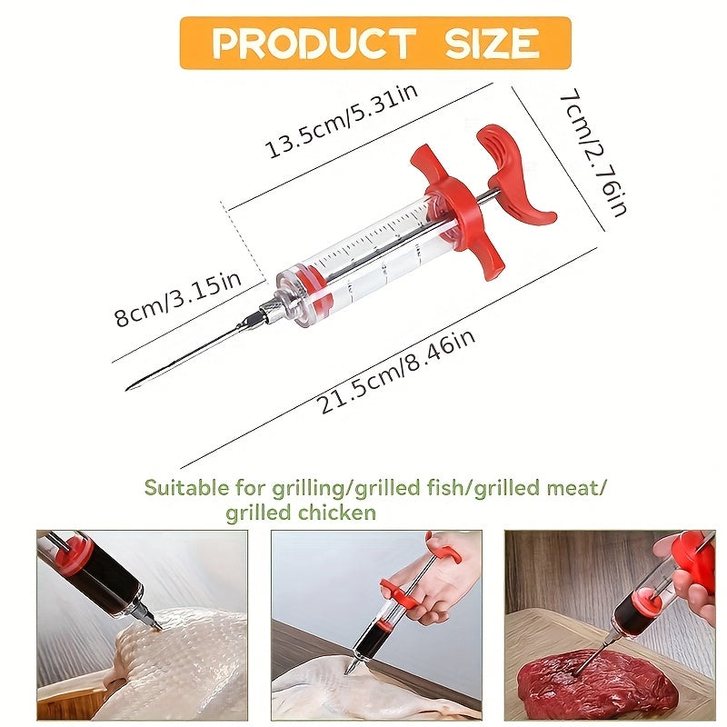 Meat Syringe for Marinades and Smoking, Reusable, Perfect for Grilling and Gifts