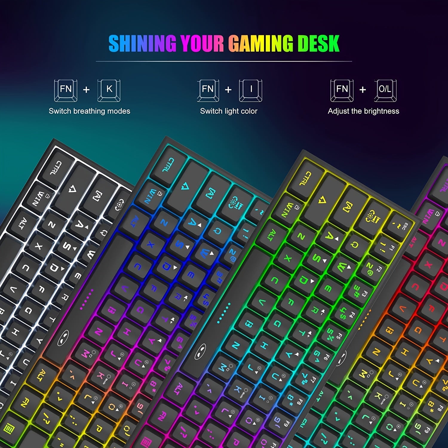 Mini 60% RGB Backlit Mechanical Gaming Keyboard for Windows Mac Laptops