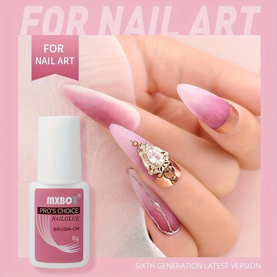 8g Clear Waterproof Formaldehyde-Free Gel Nail Glue for Press-On and Acrylic Nails