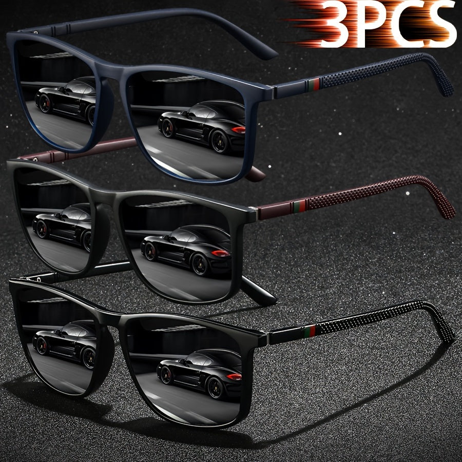 Vintage Square Fashion Glasses for Men and Women with Pastel Stripes and Full Rim Polycarbonate Frames