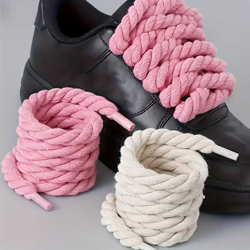Unisex Hemp Rope Shoelaces Durable Thick Stylish Casual Sneakers Canvas