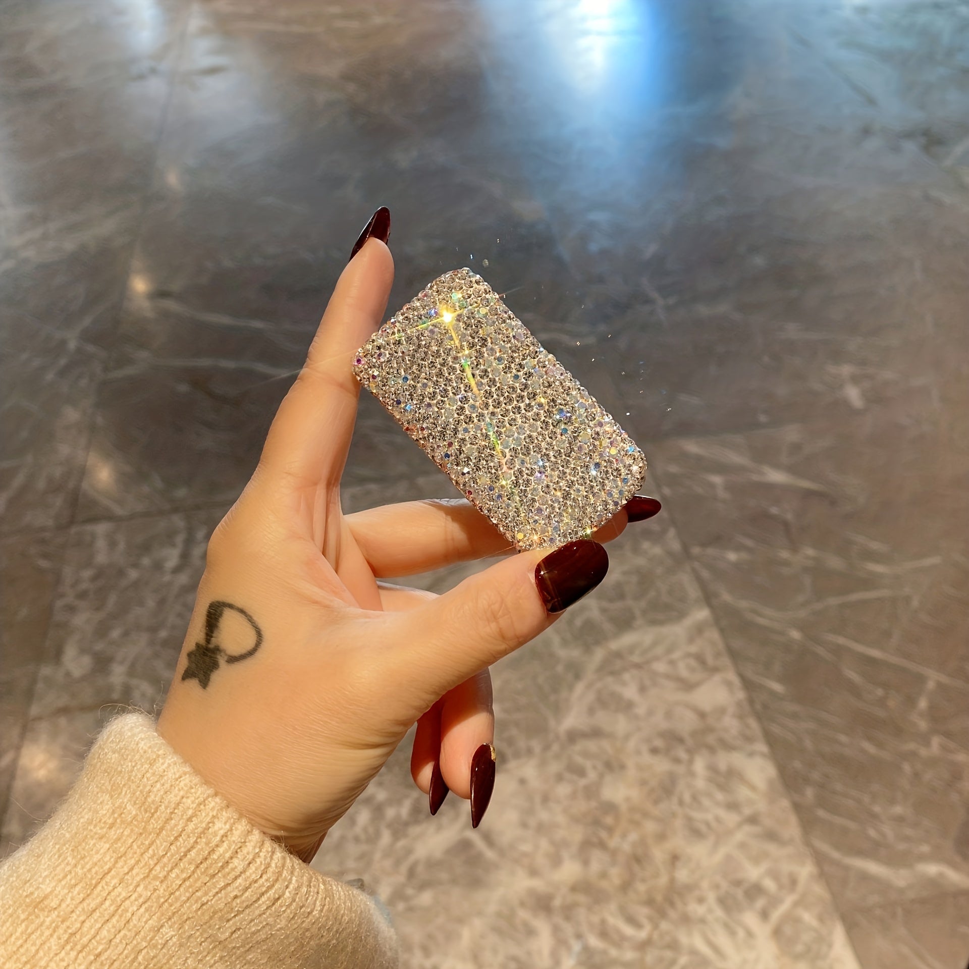 Portable Medicine Box With Artificial Diamonds Sealed Multi-Compartment Storage