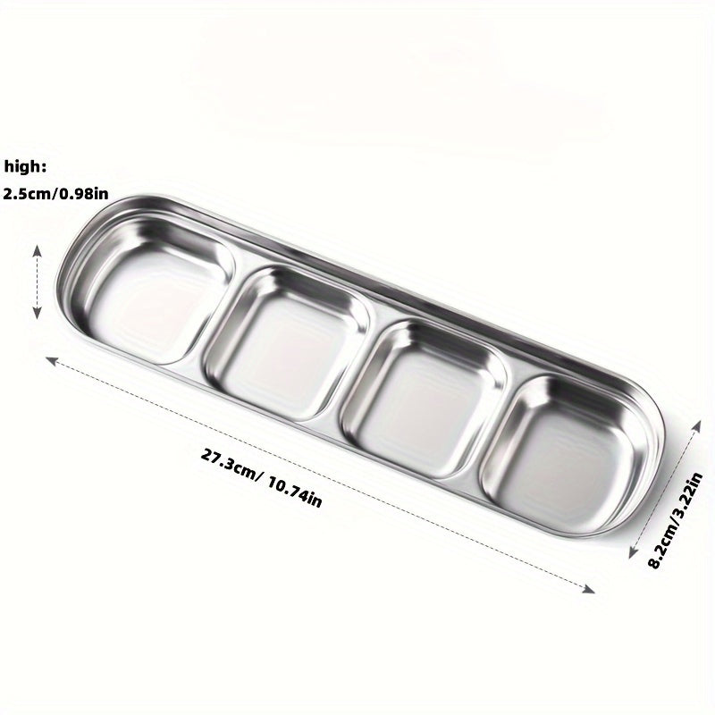 Stainless Steel Sauce Plate 1pc Square for Barbecue Restaurant Baking