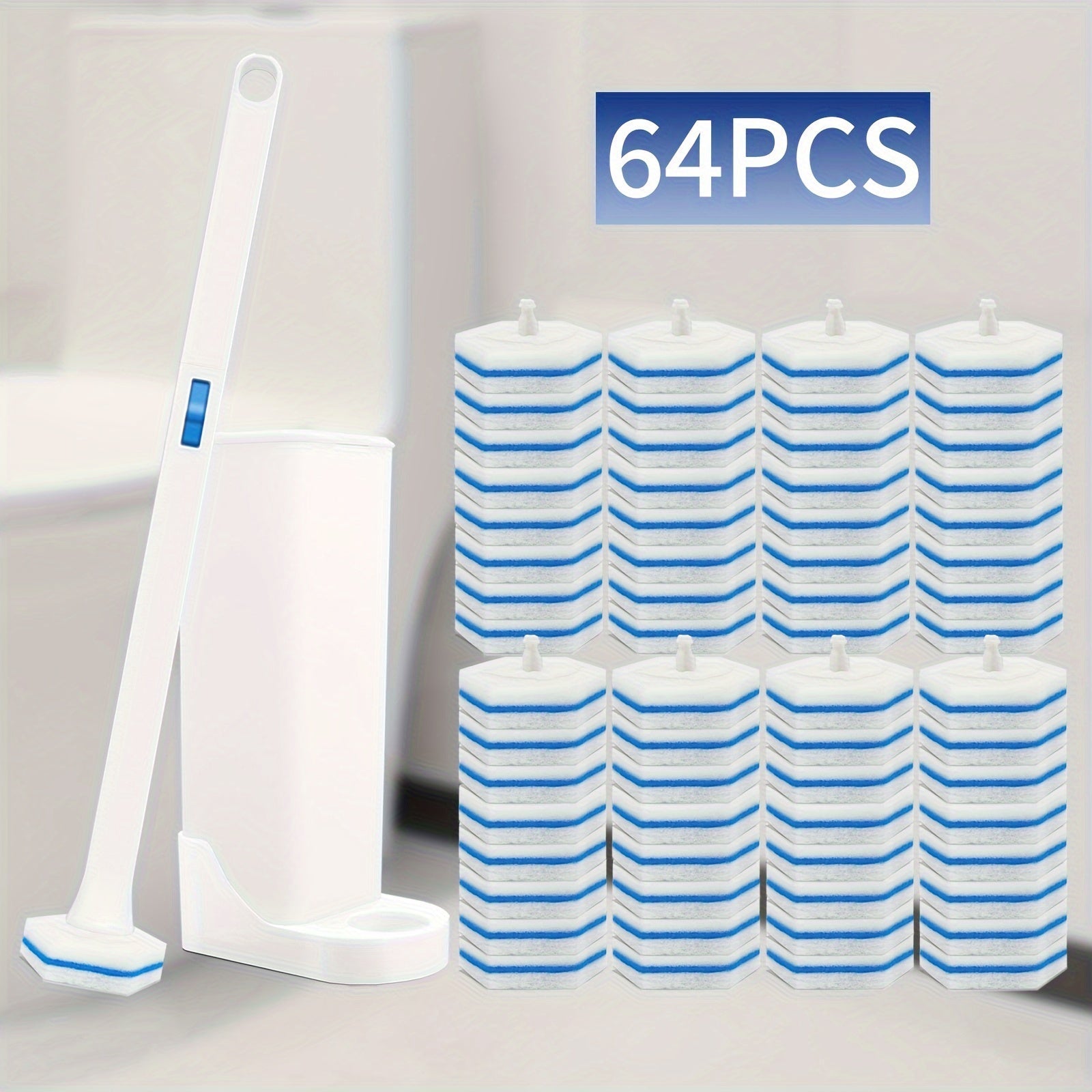 Qulay bir martalik hojatxona gubkasi to'plami - Yengil, yumshoq cho'tka hammom tozalash vositasi uy tozalash uchun.