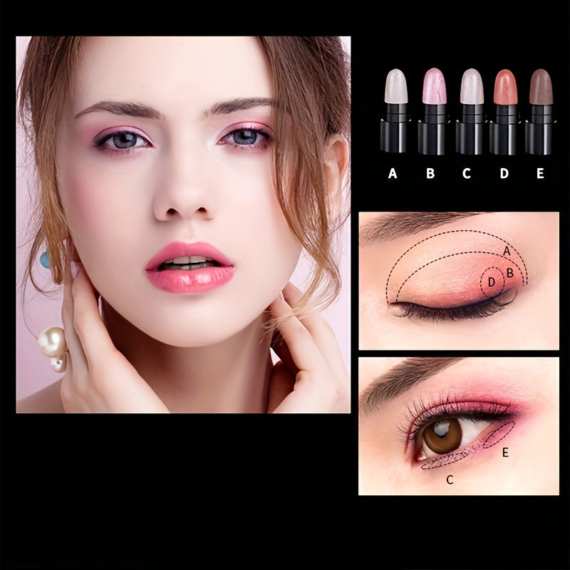 12 Pcs Eye Makeup Stick Set Matte Shimmer Natural Finishes Long-Lasting