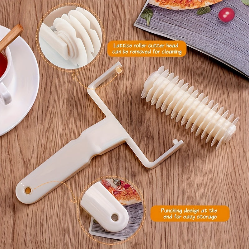 Plastic Food-Safe Grid Roller Cutter for Pastry Baking Pie Pizza Cookie Dough