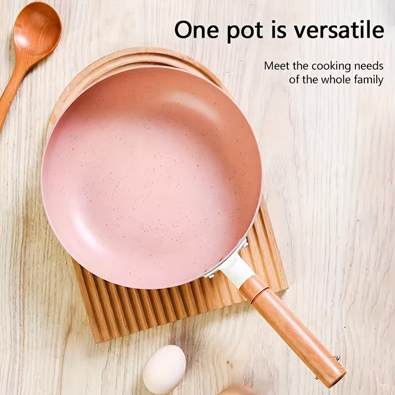 24cm Non-Stick Aluminum Skillet with Maifan Stone Coating for Cooking Fish Eggs Steak