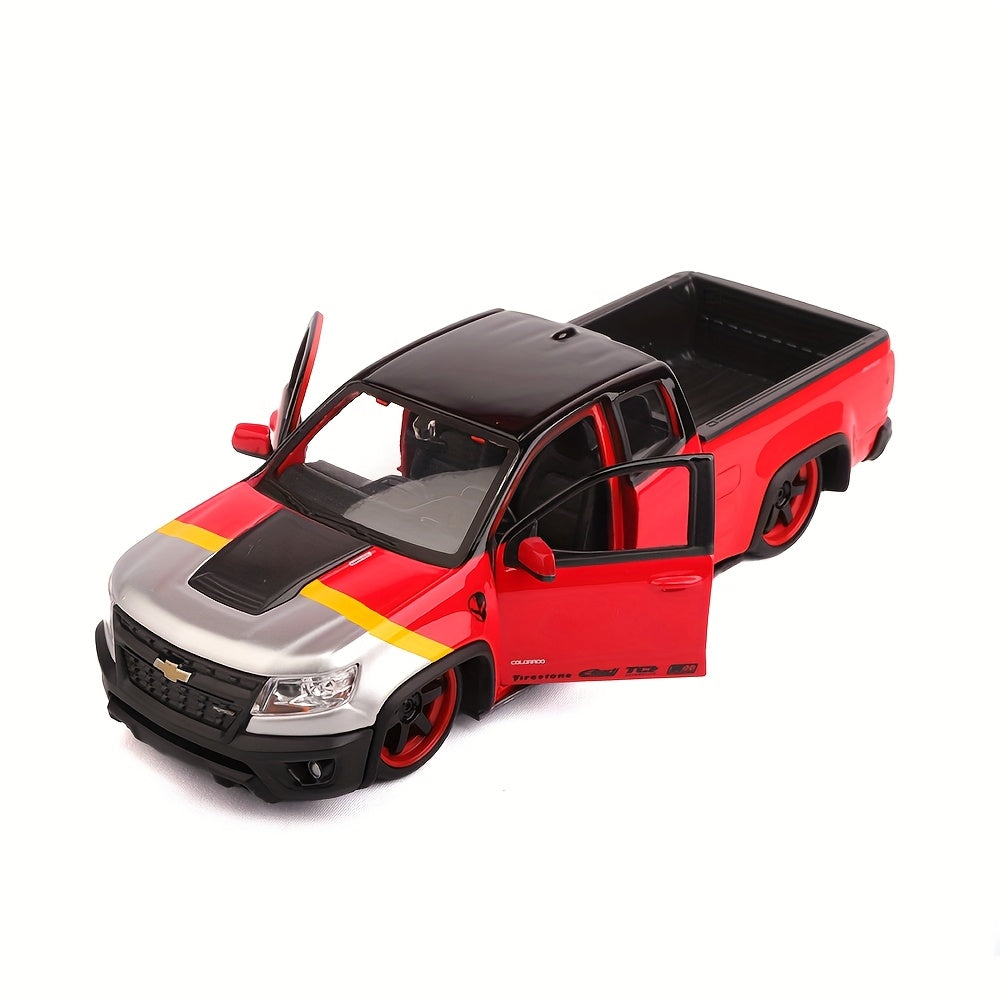 Juego de coches de juguete de aleación roja a escala 1:24 para niños con camiones y corvettes