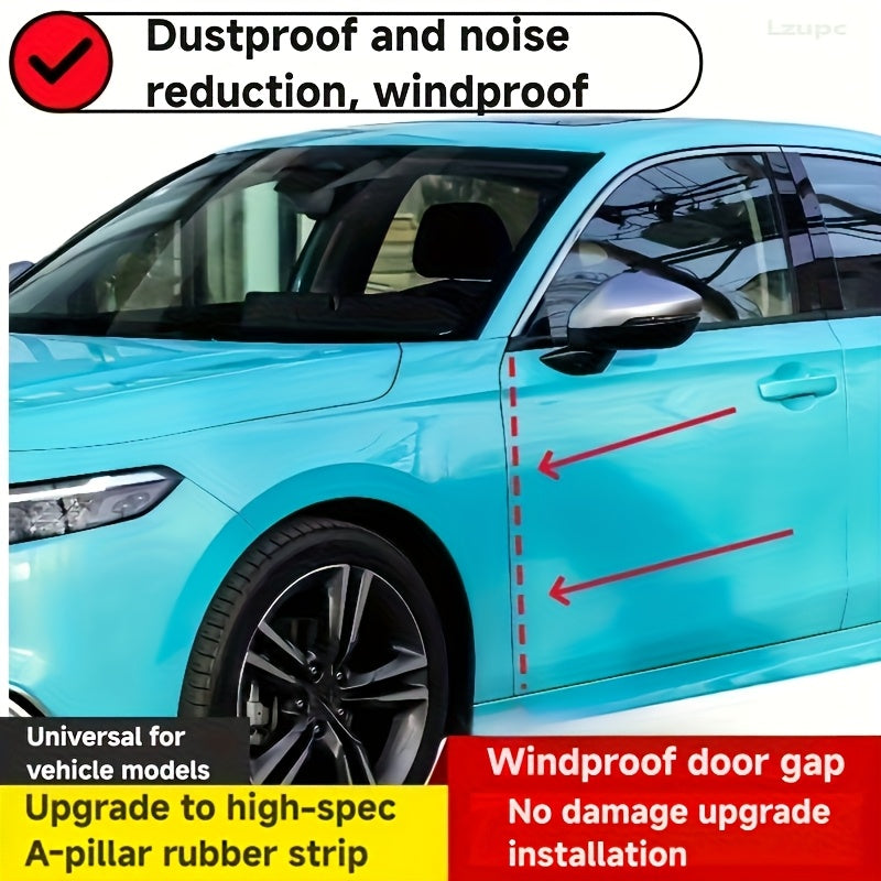 Car Door Gap Sealing Rubber Strip Noise Reduction Dustproof Easily Installed