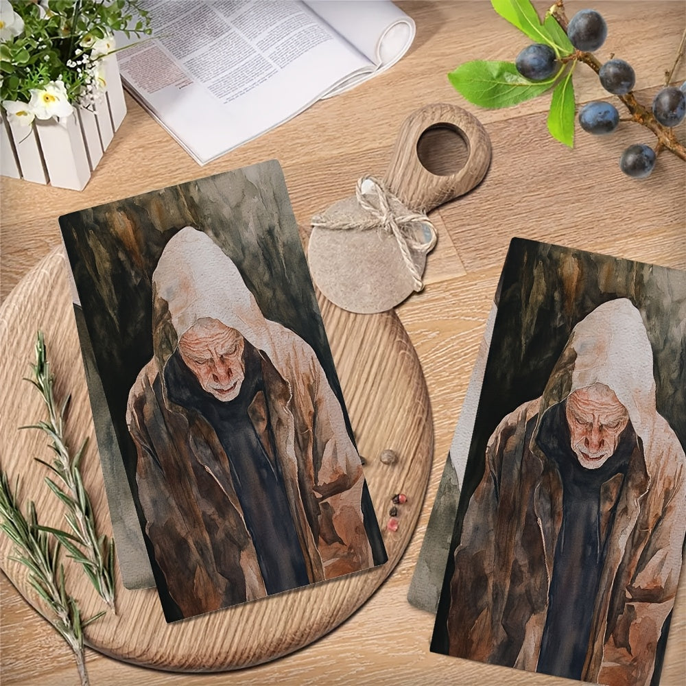 2 Pieces Ultra Soft Kitchen Towels 16x24 Inches Highly Absorbent Dish Towels