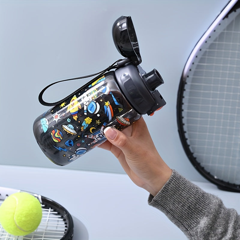 Набор из двух 20oz мультяшных водяных бутылок для использования на улице — портативных, прочных, герметичных и складных для удобной переноски. Идеально подходит в качестве подарка на такие праздники, как Рождество, День матери/День отца или выпускные.