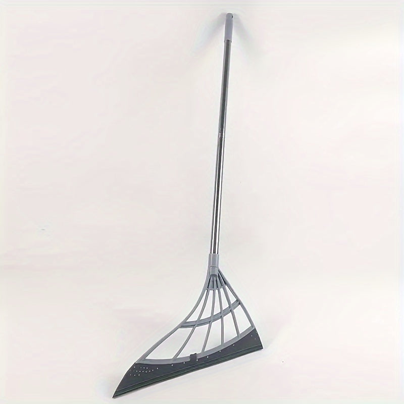 Silicone Broom and Squeegee Combo Extendable Handle for Pet Hair and Glass Cleaning