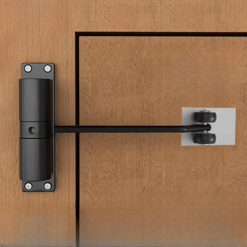 Stainless Steel Automatic Door Closer Black Surface Mounted with Adjustable Strength and Touch Remote Control