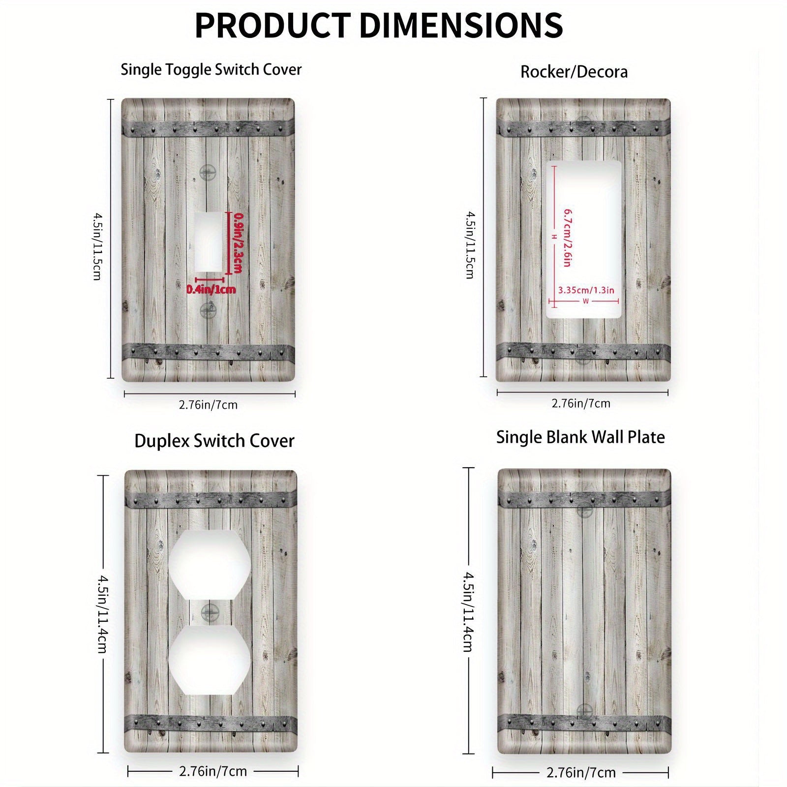 Rustic Wooden Light Switch Cover for Home Kitchen Bathroom Decor