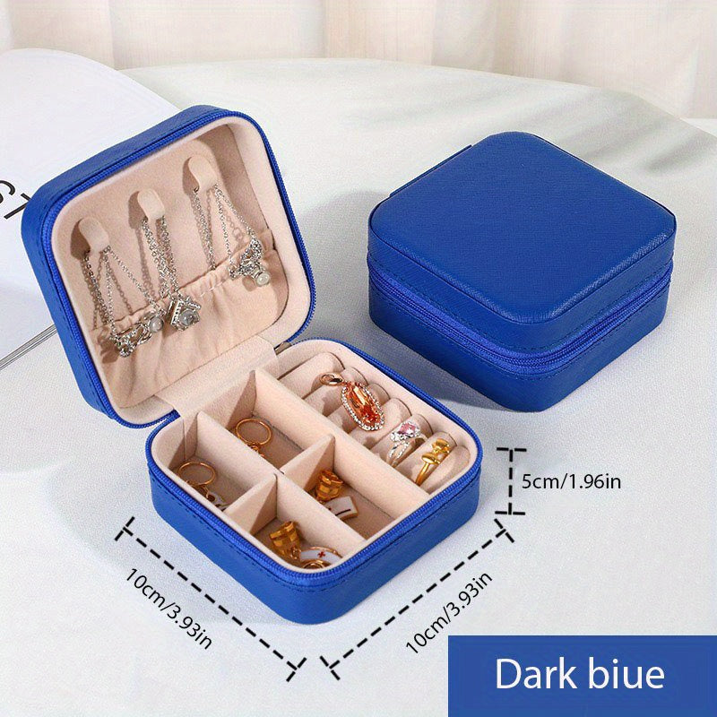 Portable Leather Jewelry Organizer for Earrings Rings and Necklaces