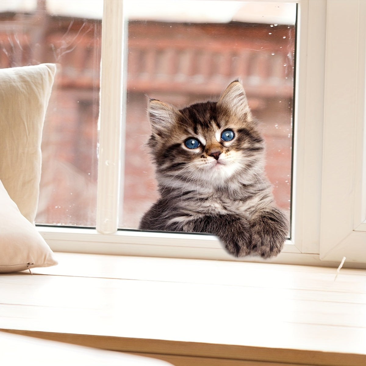Plastic Cat Window Cling Sunlight Sticker Home Decor Wall Decal No Electricity