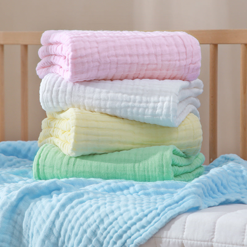 Baby Cotton Gauze Bath Towel Plain Color for Newborns and Infants