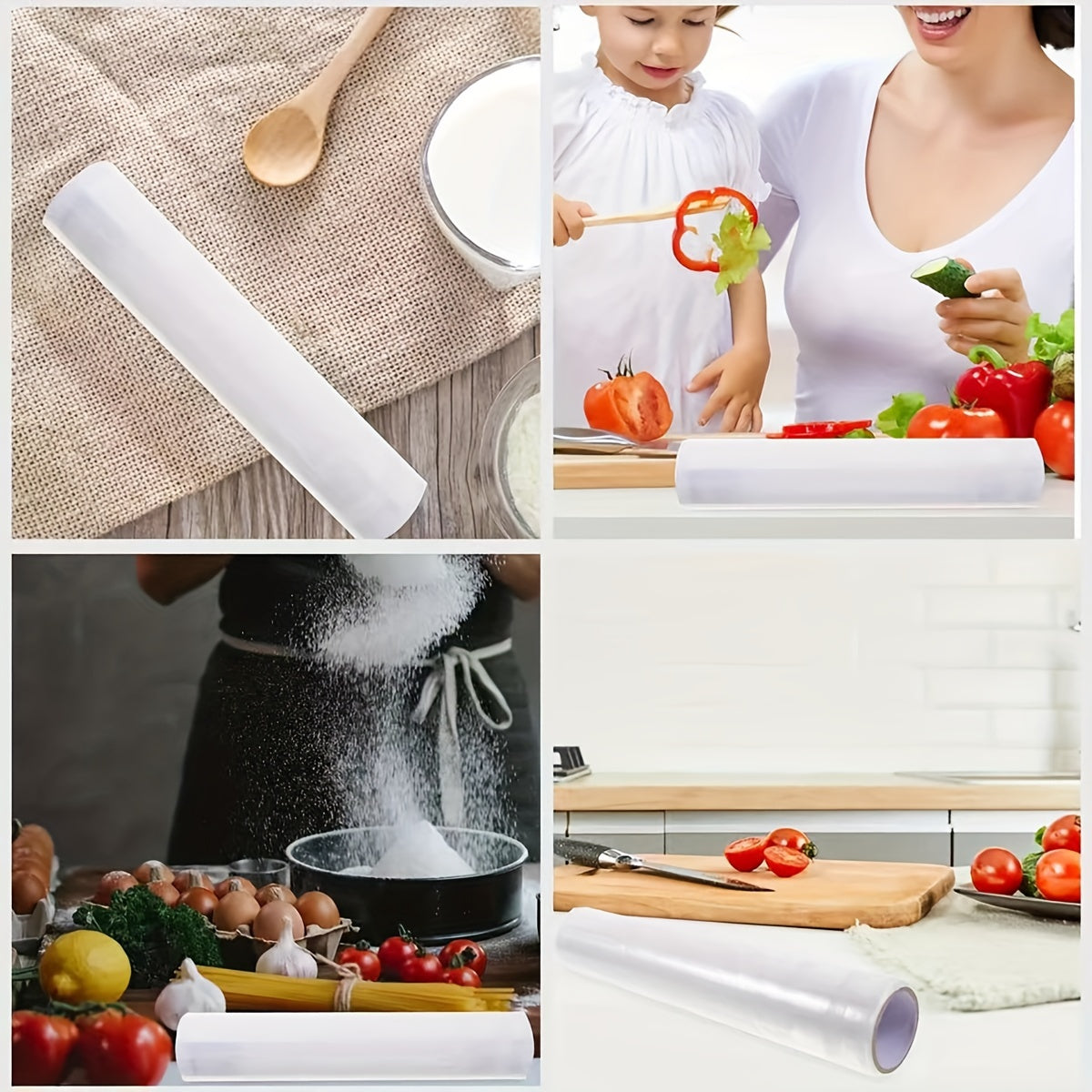 Wheat Straw Cling Film 30x30m Roll Food Grade Wrap for Kitchen and Freshness