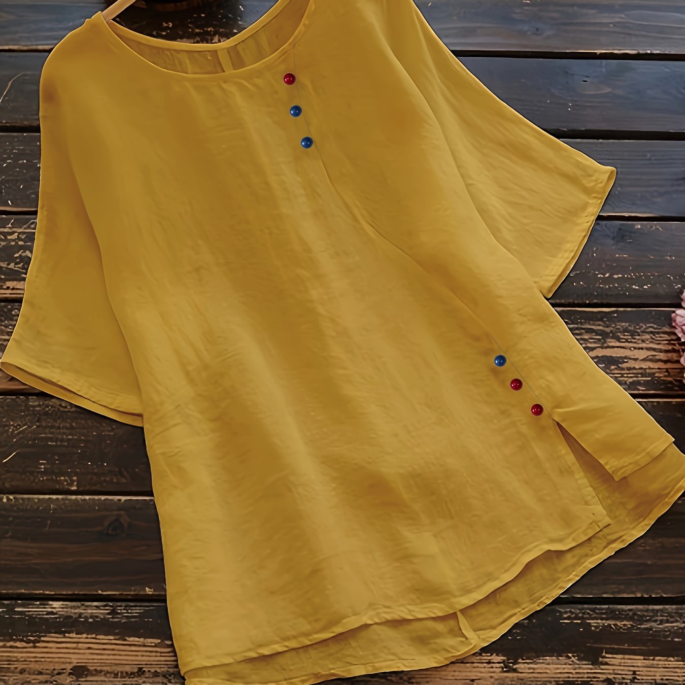 Plus Size Women’s Casual Short Sleeve Blouse Polyester Breathable Lightweight Seasonal