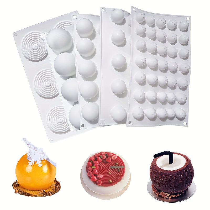 Silicone Mold for Round Ball Shape Cake Decorating Tools Spiral Baking Mold