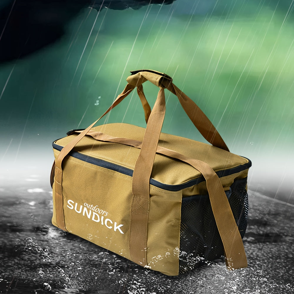 Набор для пикника и кемпинга на открытом воздухе с прочной сумкой для посуды и кухонных принадлежностей