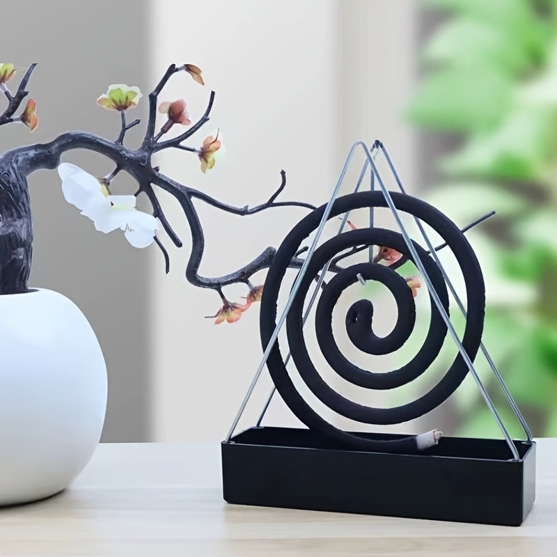 Modern Iron Incense Burner and Mosquito Coil Holder Set Durable Metal Easy Clean