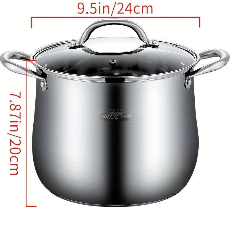 Stainless Steel Steamer Pot with Lid 9.44 Inch 24cm for Induction Gas Electric Stove