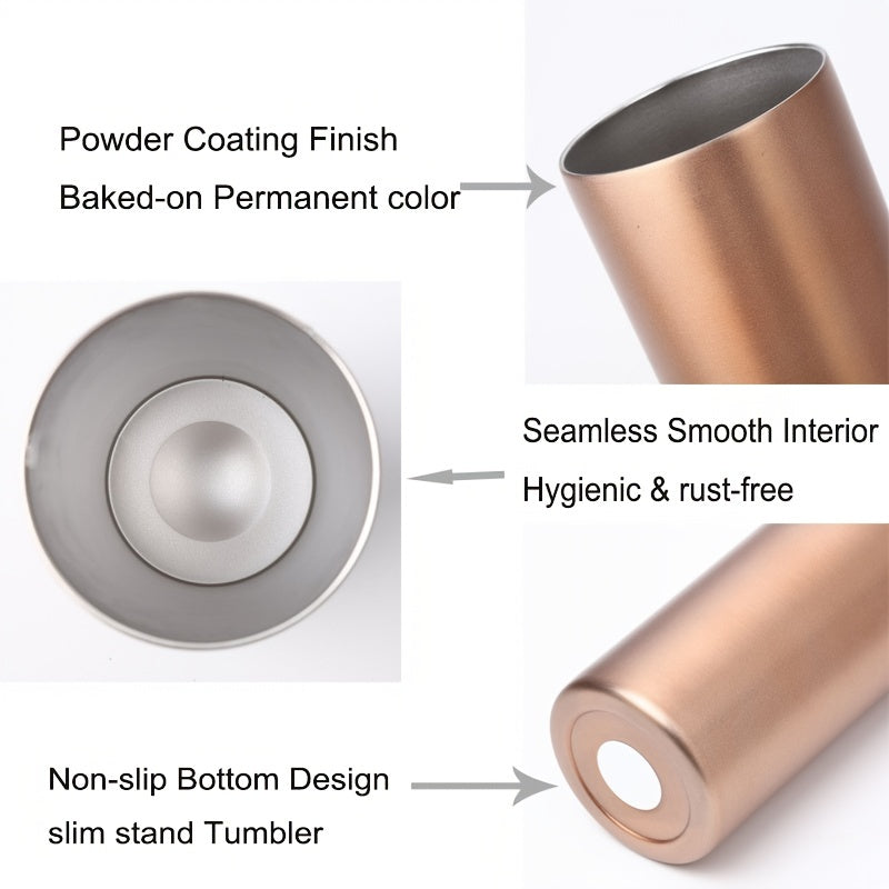 20 унций узкий стакан с двойной стенкой из нержавеющей стали и вакуумной изоляцией, включает крышку и соломинку.