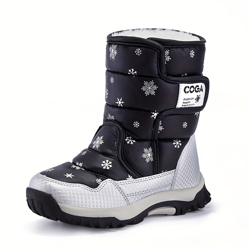 Kids' Snow Boots High-Top Casual Winter Hiking Waterproof PU Nylon TPR Sole