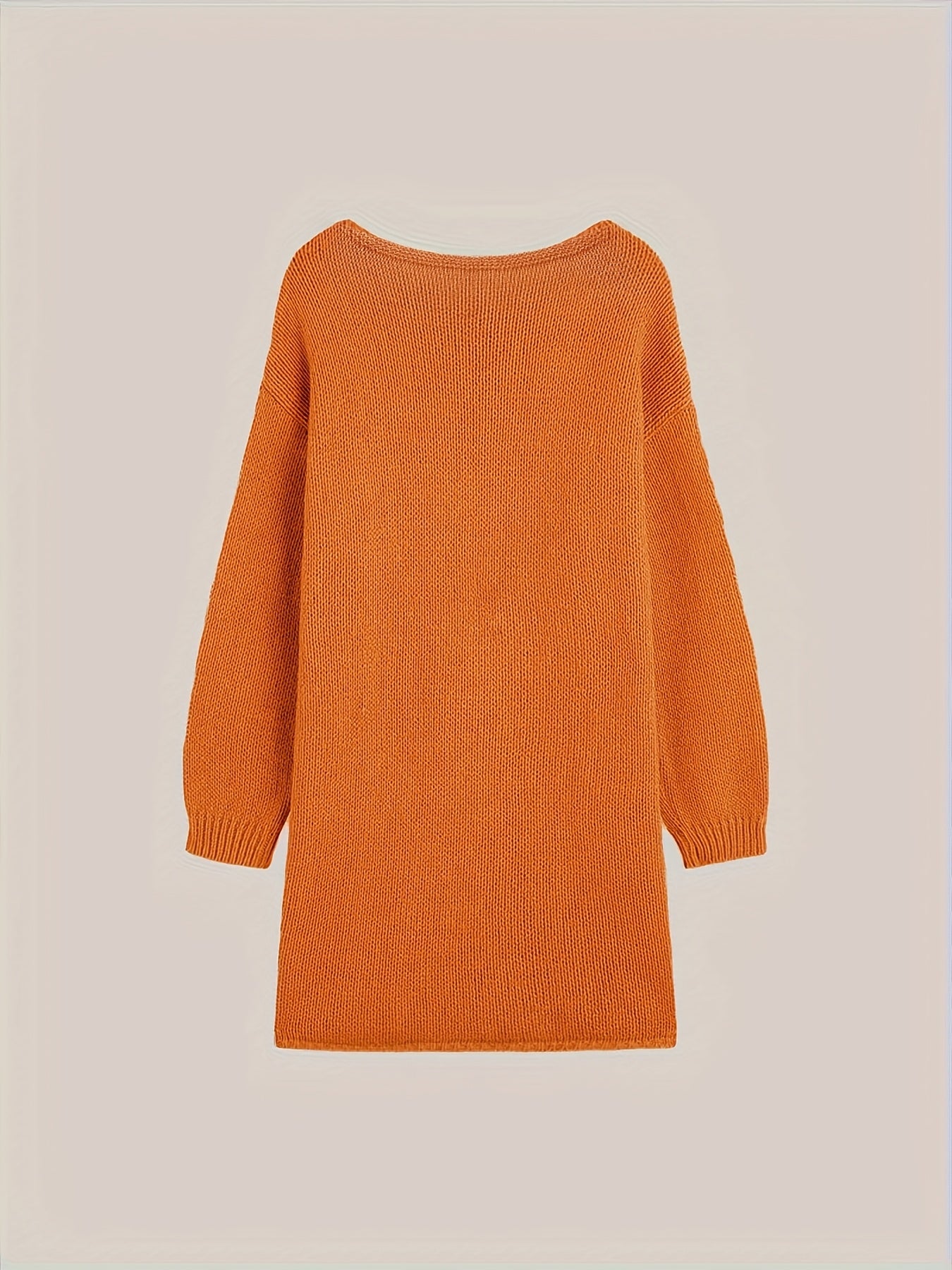 Women's Oversized Casual Sweater Polyester Knit Long Sleeve Solid Color Winter Spring