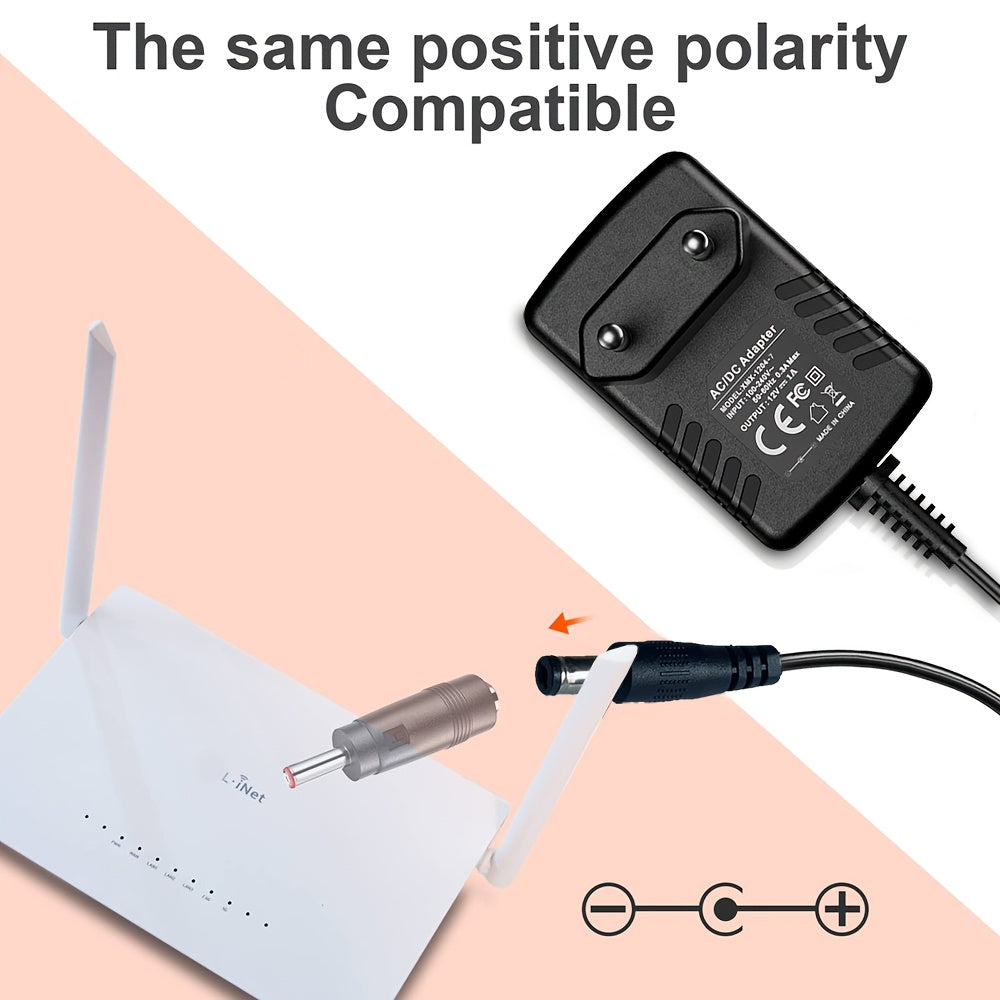 Adaptador de corriente AC/DC de 12V 1A con 8 enchufes DC para tiras de LED, enrutadores y cámaras