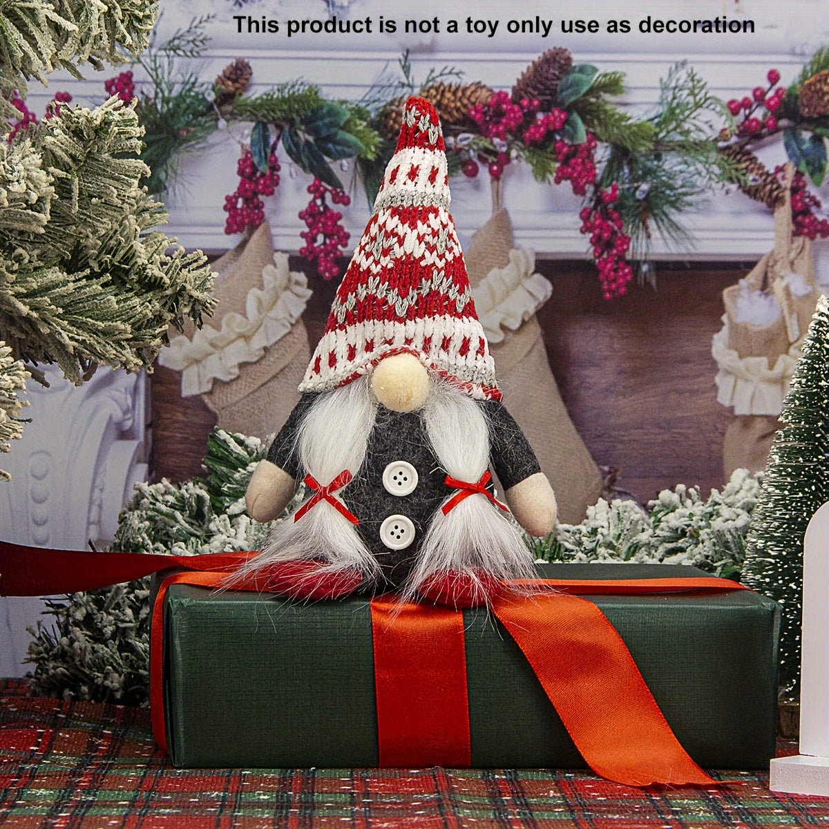 Adorno de gnomo nórdico sin rostro para árbol y decoración del hogar