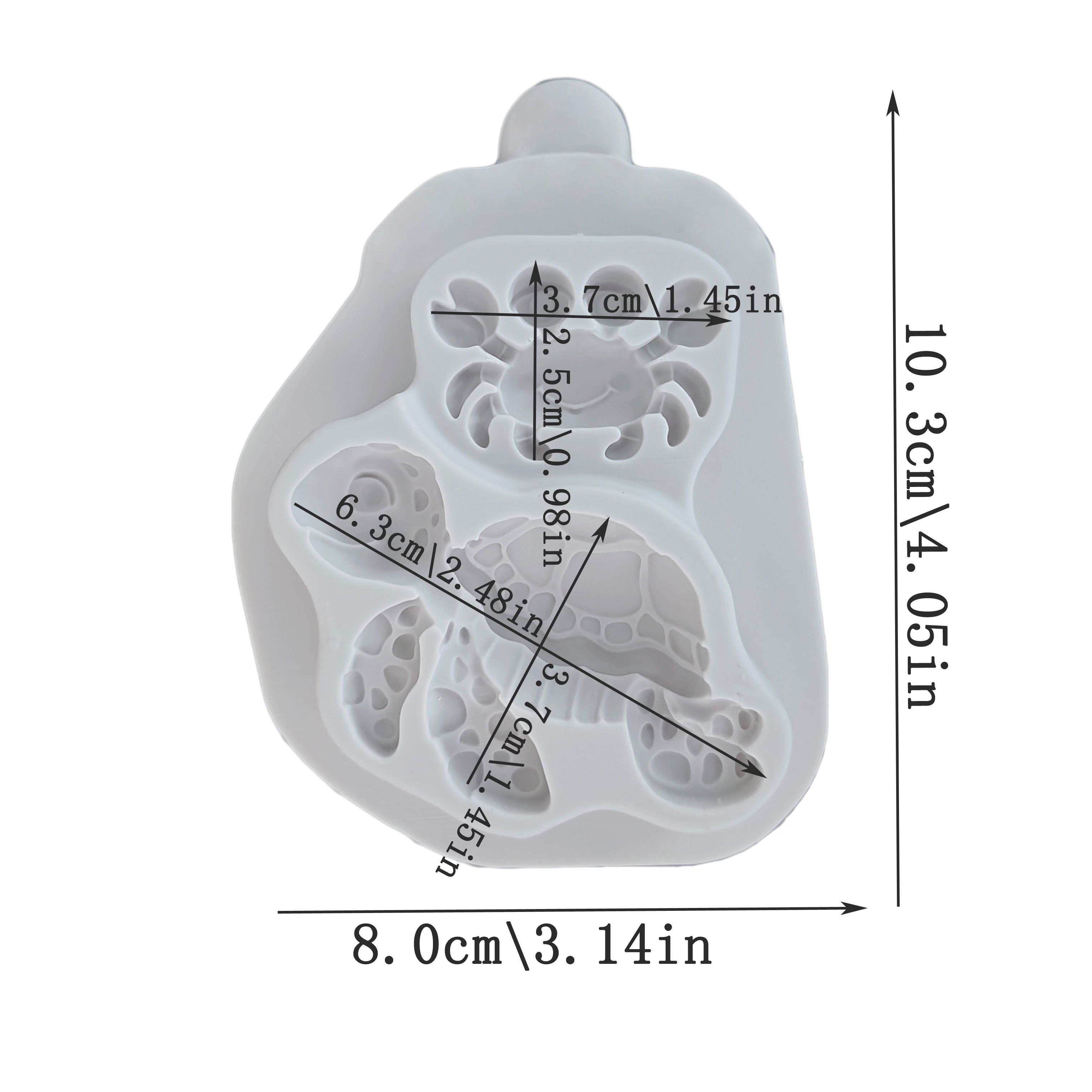 Silicone Mold for Candy and Fondant Mermaid Ocean Animal Marine Life 3D