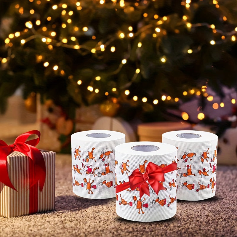 Рождественская туалетная бумага гипоаллергенная 100% чистая древесная масса быстрорастворимая впитывающая