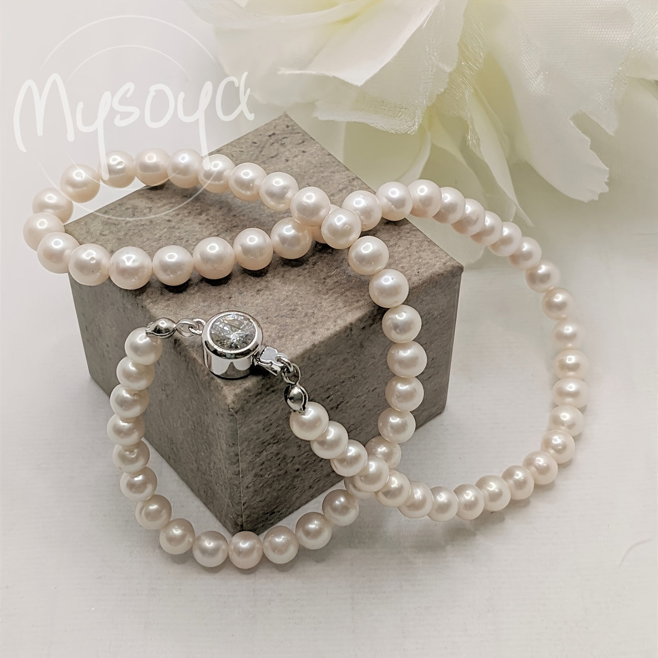 Freshwater Pearl Necklace for Women 6-7mm Round Gemstone Bridal Jewelry Wedding Gift