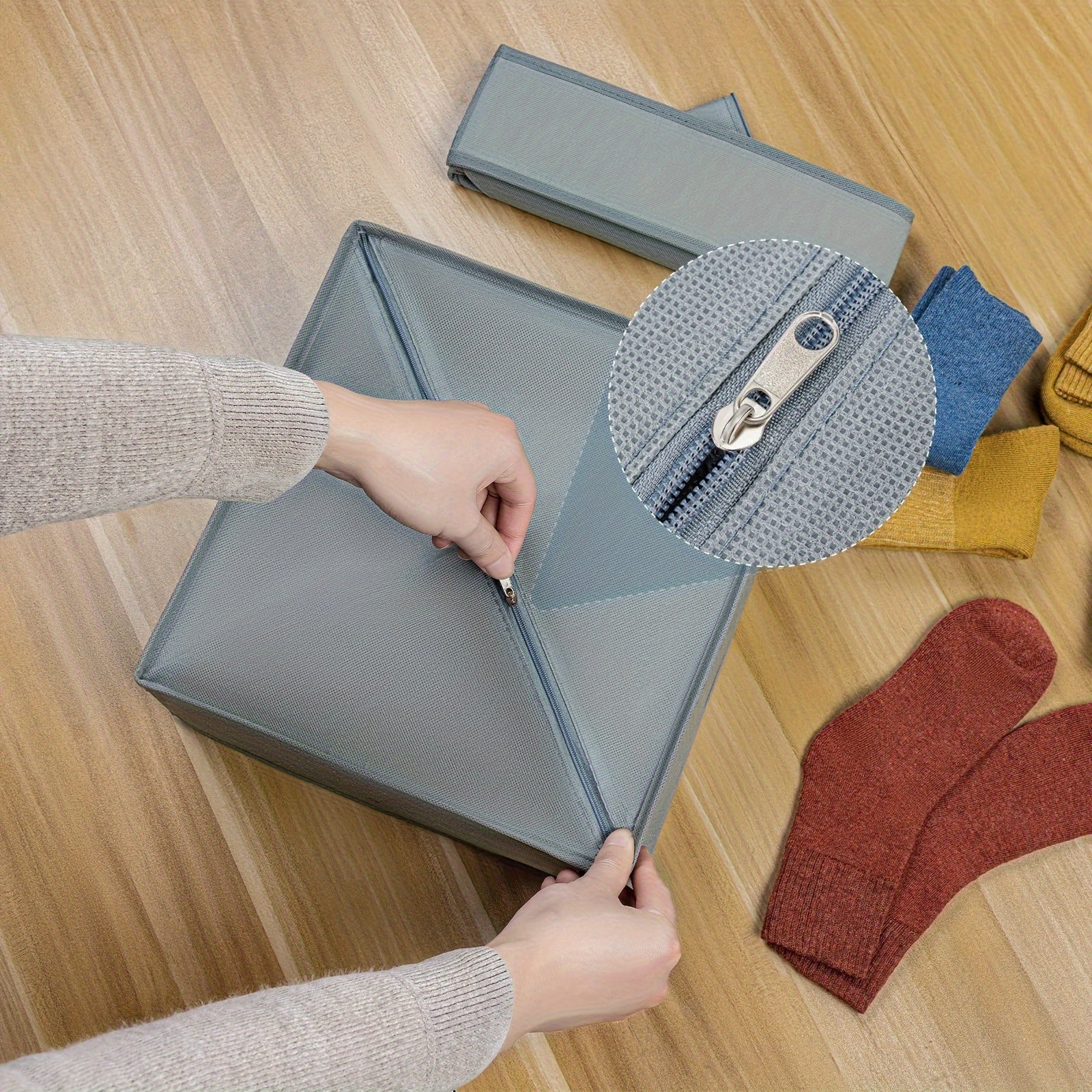 Collapsible 24-Cell Drawer Organizer for Socks Underwear Bras Ties Storage