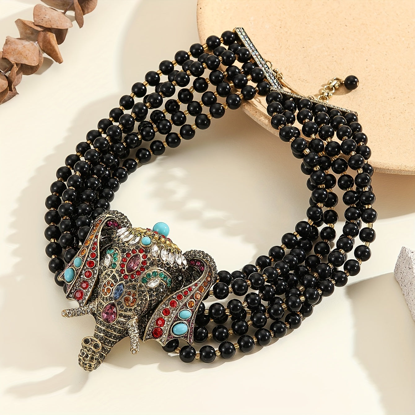 Zamonaviy Turkuaz va Rhinestones bilan Elegant Fil Pendanti - Partiyalar, Promlar va Maxsus Tadbirlar uchun Mukammal