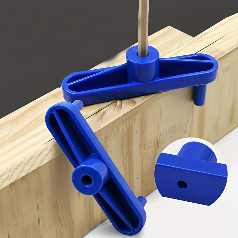 Blue Plastic Woodworking Drilling Locator for Precision Hole Marking