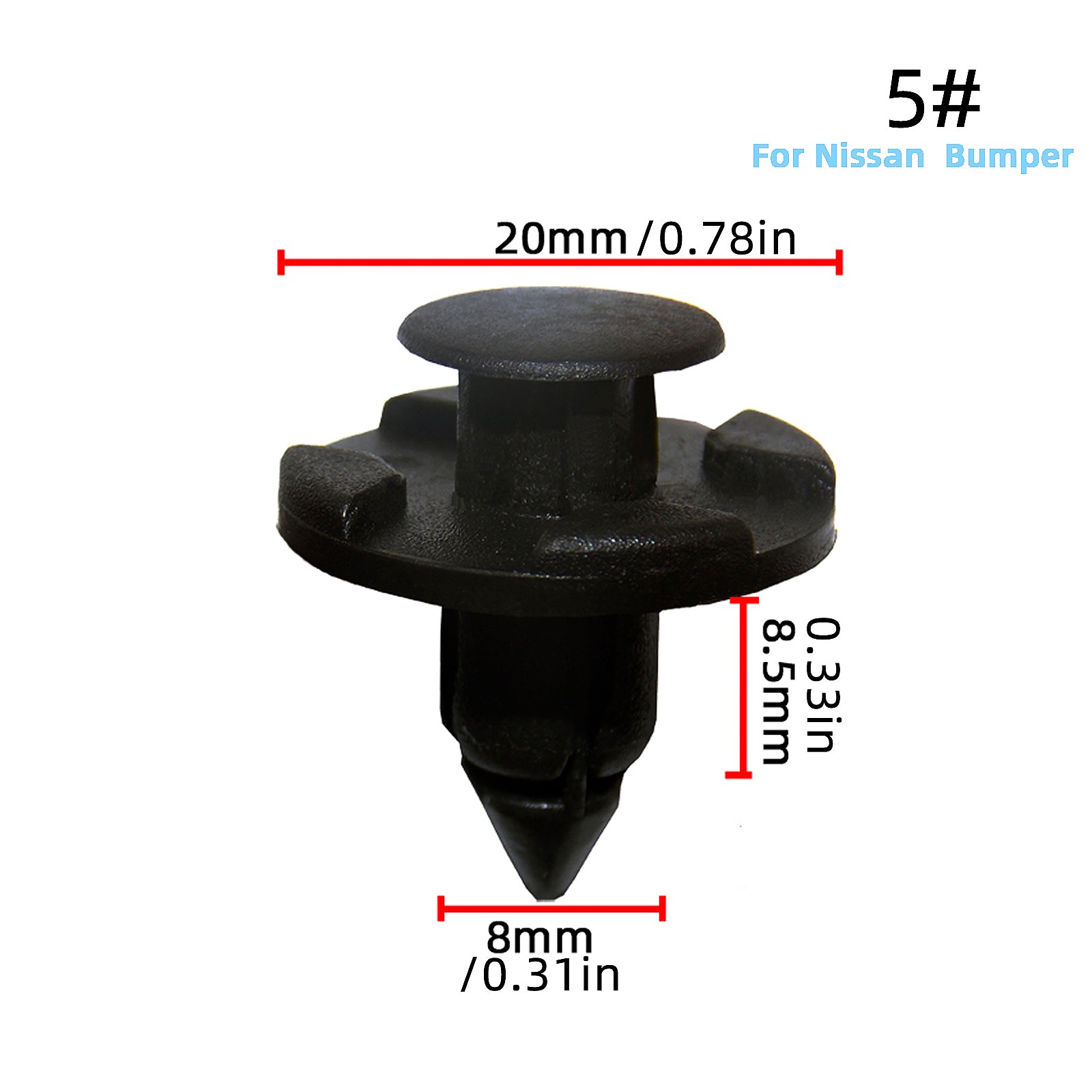 50Pcs Plastic Car Bumper Fastener Clips 10mm 8mm Fender Door Panel Rivets