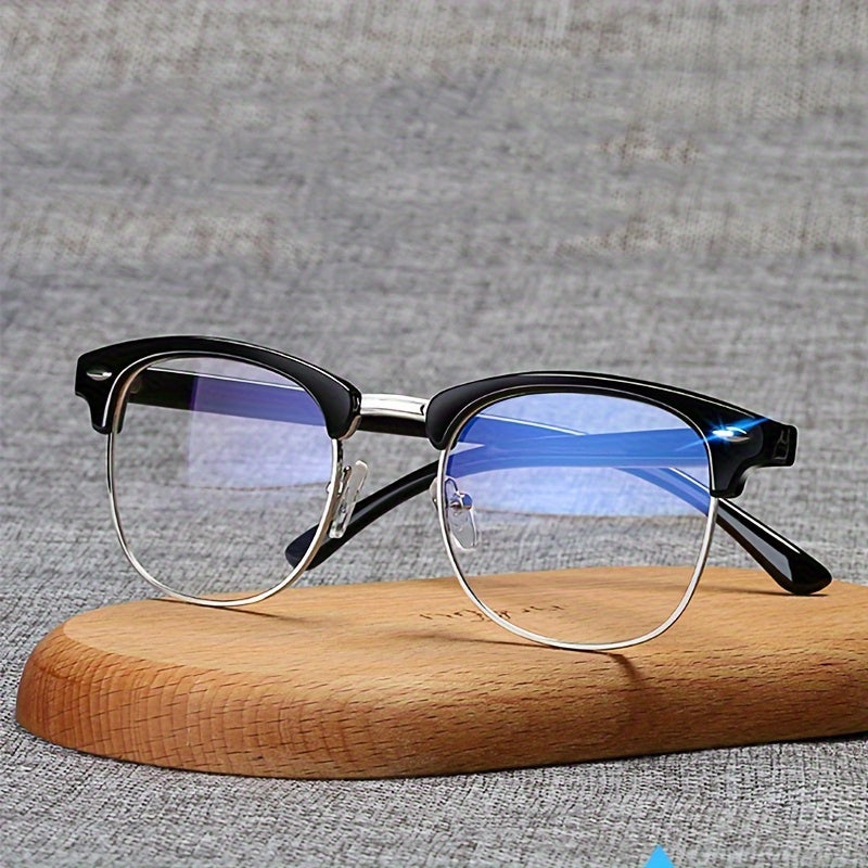 Unisex Semi Rimless Light Glasses for Computer Reading Gaming TV Phones