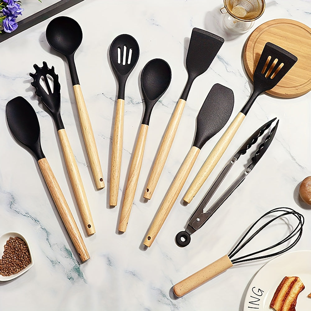 Silicone Kitchen Utensil Set 10 Pieces Heat Resistant Nonstick Cooking Tools