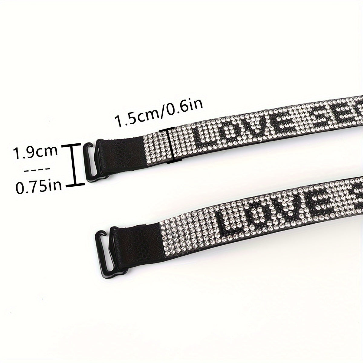 Rhinestone Elastic Bra Straps for Women's Lingerie Adjustable Underwear Accessories