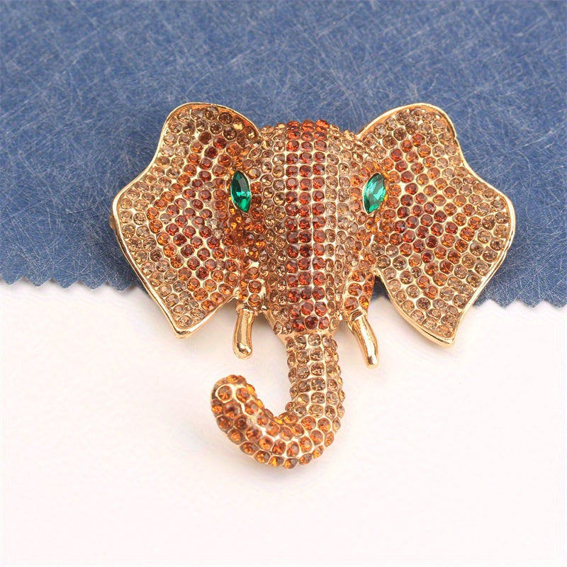 Elegant Rhinestone Elephant Brooch Pin Irregular Shaped Jewelry for Clothing Bags Hats