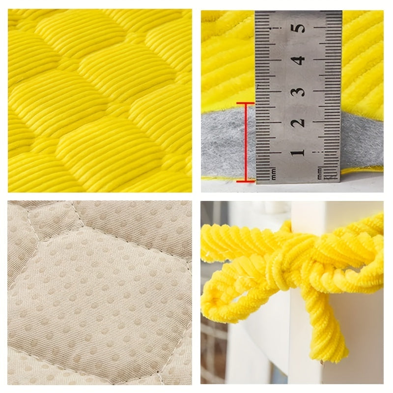 Korduroy kreslo padligi, tekislangan naqshli, sirg‘almas bog‘lamlar, 44.98cm